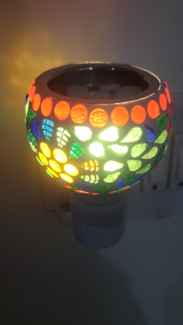 Mosaic Glass Aroma Electric Lamp | Night Light & Fragrance Diffuser