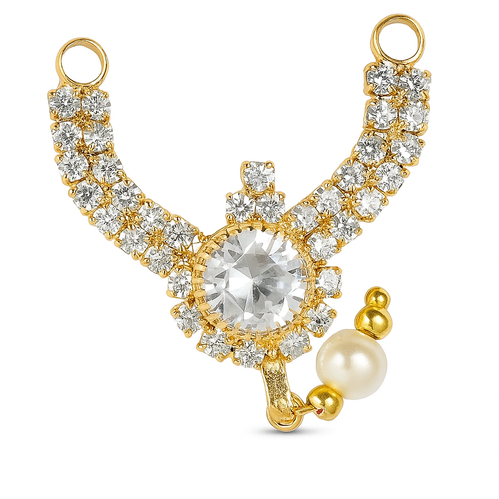 Artificial Necklace for Thakur Ji – Pink Beads & White Stones – Size 4 and 2 Number